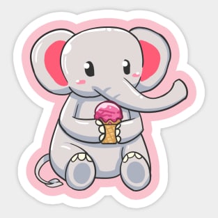 Elephant Ice cream Sticker